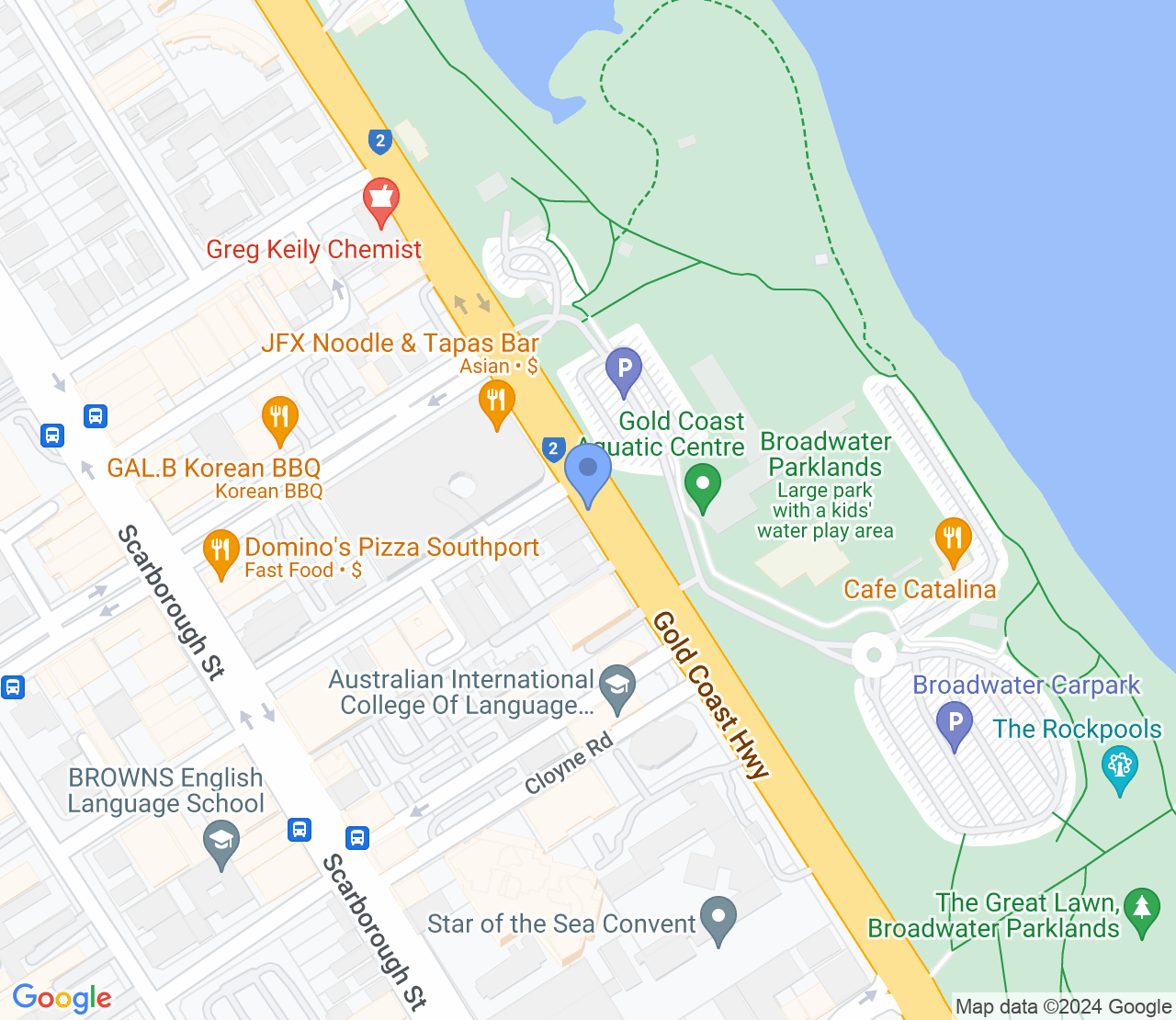 Google Maps image of Gold Coast Aquatic Centre