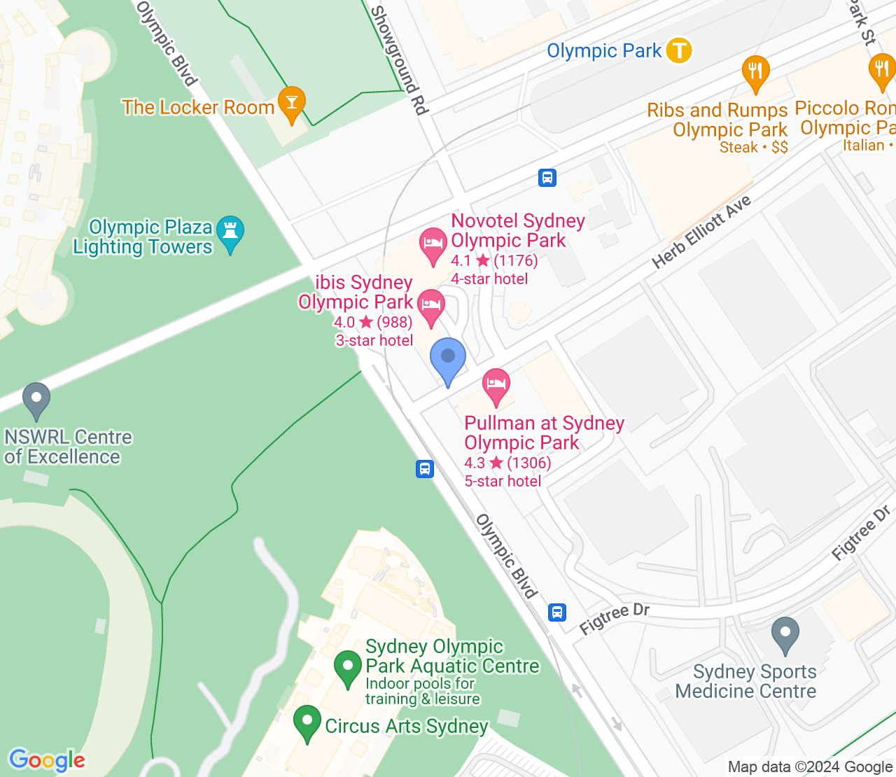 Google Maps image of Sydney Olympic Park Aquatic Centre