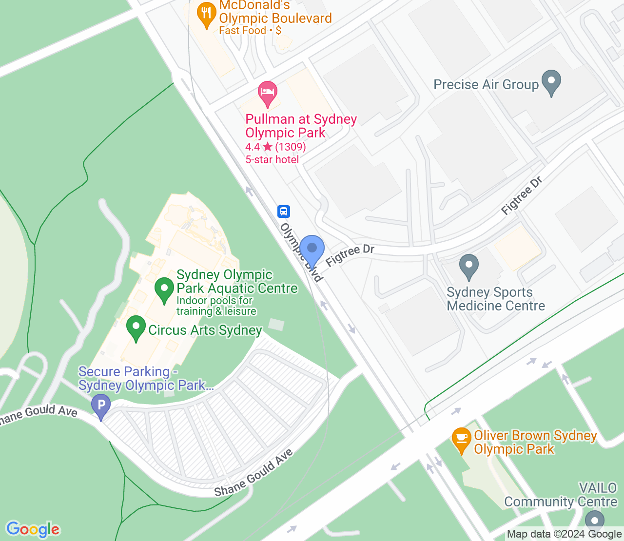Google Maps image of Sydney Olympic Park Aquatic Centre