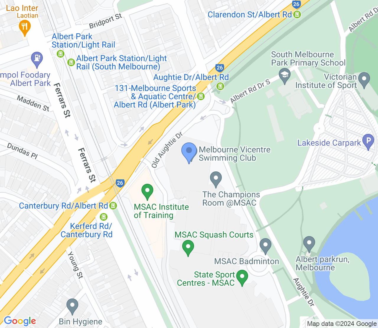 Google Maps image of Melbourne Sports and Aquatic Centre